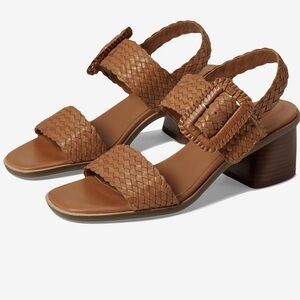 Gentle Souls Kenneth Cole Sandals Madylyn brown leather woven straps heels 9.5
